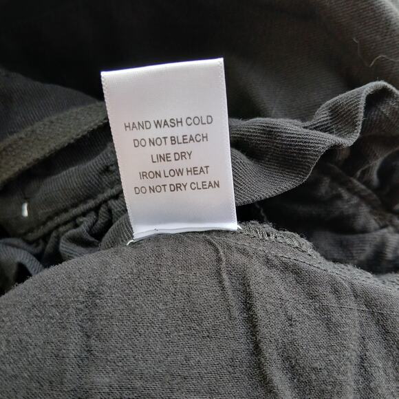 Dance & Marvel Distressed Paperbag Shorts S black shoestring belt mid rise - Picture 8 of 13